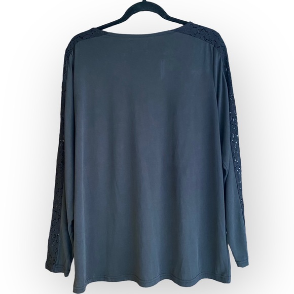 2 for $35 Vero Moda Modal Silky Long Sleeve Top with Lace Sleeve Detail Size XL - Picture 2 of 8